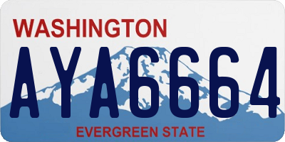 WA license plate AYA6664