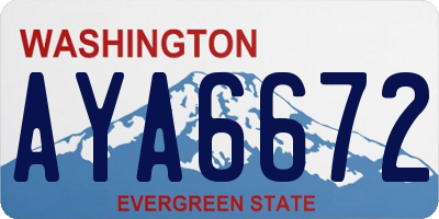 WA license plate AYA6672