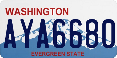 WA license plate AYA6680