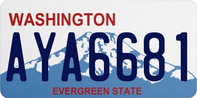 WA license plate AYA6681