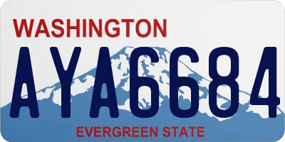 WA license plate AYA6684