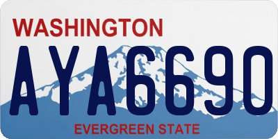 WA license plate AYA6690