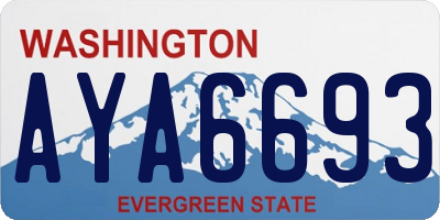 WA license plate AYA6693