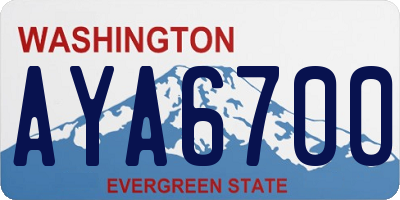 WA license plate AYA6700