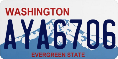 WA license plate AYA6706