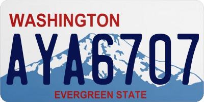 WA license plate AYA6707