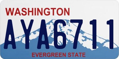 WA license plate AYA6711