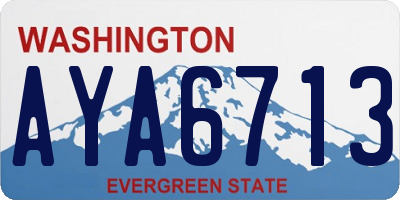 WA license plate AYA6713