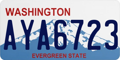 WA license plate AYA6723