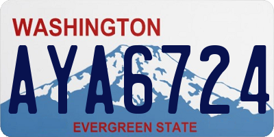 WA license plate AYA6724