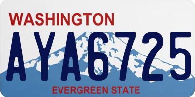 WA license plate AYA6725