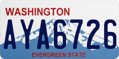 WA license plate AYA6726
