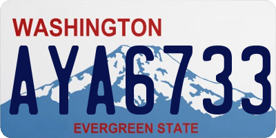 WA license plate AYA6733