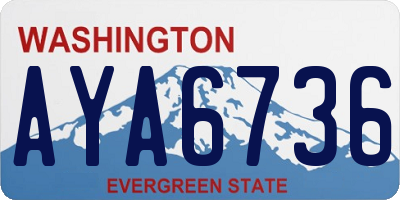 WA license plate AYA6736