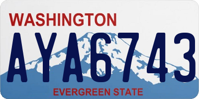 WA license plate AYA6743
