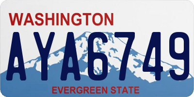 WA license plate AYA6749