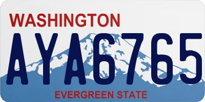 WA license plate AYA6765