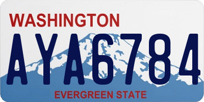 WA license plate AYA6784