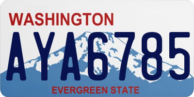 WA license plate AYA6785