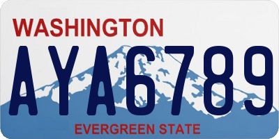WA license plate AYA6789