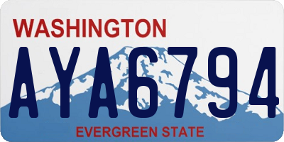WA license plate AYA6794
