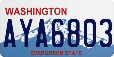 WA license plate AYA6803