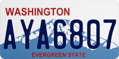 WA license plate AYA6807