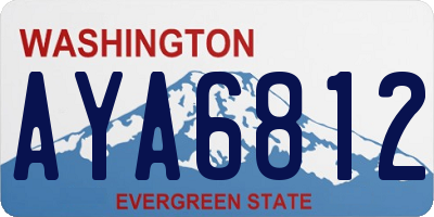 WA license plate AYA6812
