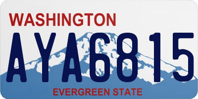 WA license plate AYA6815