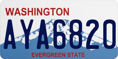 WA license plate AYA6820