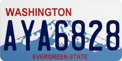 WA license plate AYA6828