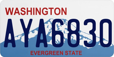 WA license plate AYA6830