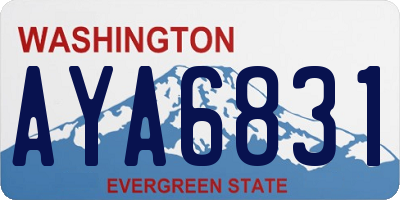 WA license plate AYA6831