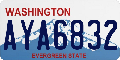 WA license plate AYA6832