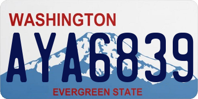 WA license plate AYA6839