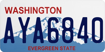 WA license plate AYA6840