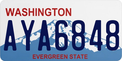 WA license plate AYA6848
