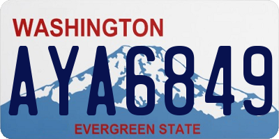 WA license plate AYA6849