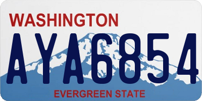 WA license plate AYA6854