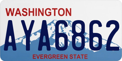 WA license plate AYA6862