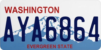 WA license plate AYA6864