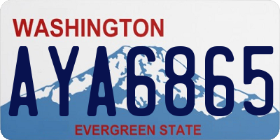 WA license plate AYA6865