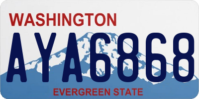 WA license plate AYA6868