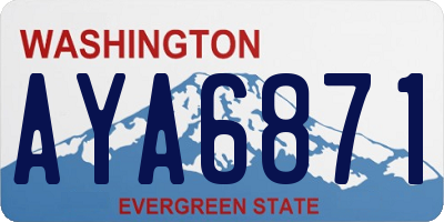 WA license plate AYA6871