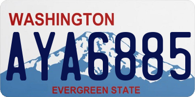 WA license plate AYA6885