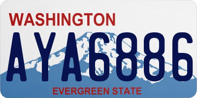 WA license plate AYA6886