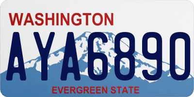 WA license plate AYA6890