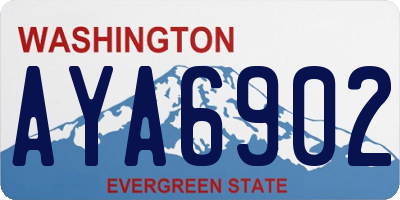 WA license plate AYA6902