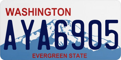 WA license plate AYA6905