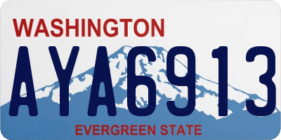 WA license plate AYA6913